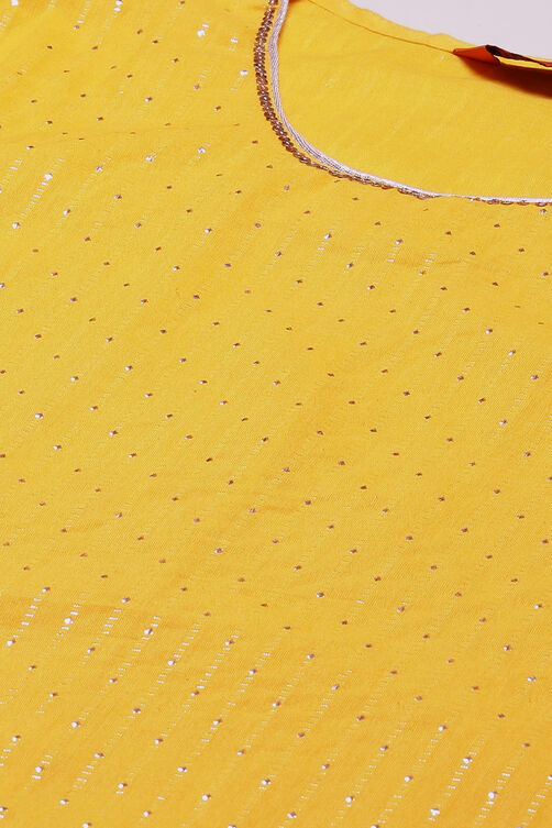 Yellow Cotton Straight Kurta image number 1